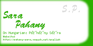 sara pahany business card